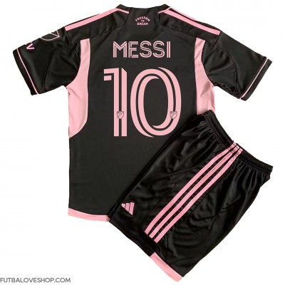 Dres Inter Miami Lionel Messi #10 Preč pre deti 2023-24 Krátky Rukáv (+ trenírky)